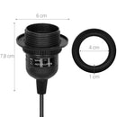 GobekUsa LED Pendant Light Fixture with E27 Lamp Base Holder and Switch