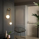 GobekUsa Glass Ball LED Wall Light Modern Brass Decor for Bedroom Living Room