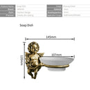GobekUsa Angel Style Gold Soap Dish Holder for Bathroom Wall Mounted