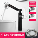 GobekUsa Gold and Black Bathroom Faucet with Hot Cold Water Mixer - Deck Mounted