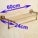 GobekUsa Brass Bathroom Set: Robe Hook, Paper Holder, Towel Bar, Soap Basket.