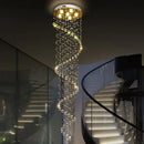 GobekUsa Crystal Chandeliers: Modern Spiral Living Room Lighting for Stair Lamp, Bedroom, Hotel Hall