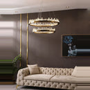 GobekUsa Golden Crystal LED Chandelier for Modern Dining Room