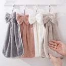 GobekUsa Bowknot Coral Velvet Microfiber Hand Towels: Soft, Quick Dry, Absorbent Cleaning Cloth