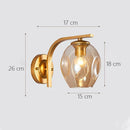 GobekUsa Glass Shade Gold Wall Lamp for Bedroom Loft Design, Up Down Iron LED Wall Lights