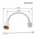 GobekUsa Gooseneck E27 to E27 Base Extension Adaptor for Lamp Bulb Holder