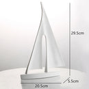 GobekUsa Abstract Resin Sailboat Ferry Triangle Ornament - Golden Home Decor Craft