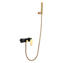 GobekUsa Gold & White Wall Mounted Bathtub Faucet, Brass Bath Shower Mixer