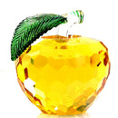 GobekUsa 3D Crystal Yellow Apple Glass Paperweight Figurine Ornaments - Office Desktop Decoration
