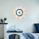 GobekUsa Kids LED Ship Rudder Wall Light - Mediterranean Decor Ocean Theme