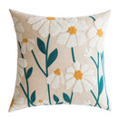 GobekUsa Daisy Floral Geometric Embroidery Pillow Cover Yellow Blue 45x45cm Soft Cozy