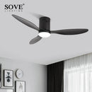 GobekUsa Low Floor Modern LED Ceiling Fan with Remote Control, Quiet Operation