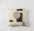 GobekUsa Geometric Embroidery Cushion Cover Set - Blue Coffee Yellow Grey Abstract Square