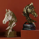 GobekUsa Country Resin Horsehead Figurine: Creative Animal Statue for Modern Home & Office Decor