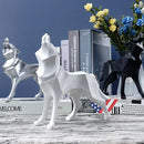 GobekUsa Geometric Wolf Statue Resin Abstract Animal Figurine Home Office Decor Sculpture