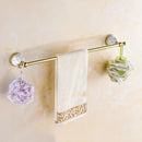 GobekUsa Golden Bath Hardware Set: TP Holder, Towel Rack, Tissue Holder, Cup Holder, Robe Hook