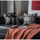 GobekUsa Leather Patch Embroidery Cushion Cover: Modern Luxury Pillow Case for Sofa