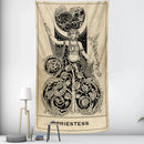 GobekUsa Black & White Tarot Witchcraft Tapestry | Bohemian Hippie Mandala Wall Decor