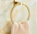 GobekUsa Gold Brass Bath Hardware Set: Towel Rack, Paper Holder, Toilet Brush Holder, Towel Ranger, Hooks