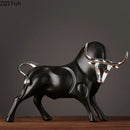 GobekUsa Bull Sculpture Resin Animal Statue Home Decor Craft Figurine