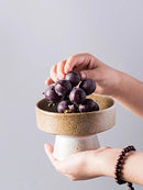 GobekUsa Handmade Retro Floral Ceramic Snack Bowl - Eco-Friendly Porcelain Bowl