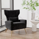 Convertible Accent Chair – Velvet Mid-Century Reading Armchair