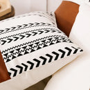 GobekUsa Brown Faux Leather Cotton Cushion Cover 45x45cm/35x50cm Modern Design