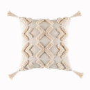 GobekUsa Beige Tassels Cushion Cover, Handmade Square Home Decoration for Living Room