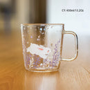 GobekUsa Killer Whale Glass Coffee Mug 350ml: Cute Polar Bear Tea Cup Heat Resistant Glass Beer Mug