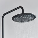 GobekUsa Black Thermostatic Shower Faucet Set Chrome Wall Mount Rainfall Mixer Tap