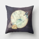 GobekUsa Cartoon Planet Astronaut Moon Rocket Pillow Case 45x45cm Square Cushion Cover