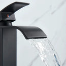 GobekUsa Black Brass Bathroom Waterfall Sink Faucet Hot&Cold Mixer Vanity Tap Deck Mounted