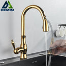 GobekUsa Brass Kitchen Faucet Pull Out Sprayer High Arch Mixer Tap Kit