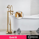 GobekUsa Dual Handle Clawfoot Bathtub Shower Faucet, Golden Polished Free Standing Mixer