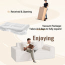 Boucle Chenille Cloud Sofa Bed — Convertible 3-Seat with Removable Pillows