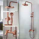 GobekUsa Antique Copper 3-Function Shower Set with Rainfall Head and Hand Shower