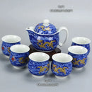 GobekUsa Dragon Teapot Tea Set, Porcelain Kung Fu Teaware for Puer Oolong Ceremony