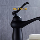 GobekUsa Black Brass Bathroom Basin Faucet with Ceramic Mixer Tap