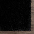 Faina Solid Black Shag Washable Area Rug - Clearance