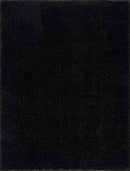 Faina Solid Black Shag Washable Area Rug - Clearance