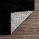 Faina Solid Black Shag Washable Area Rug - Clearance