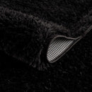 Faina Solid Black Shag Washable Area Rug - Clearance