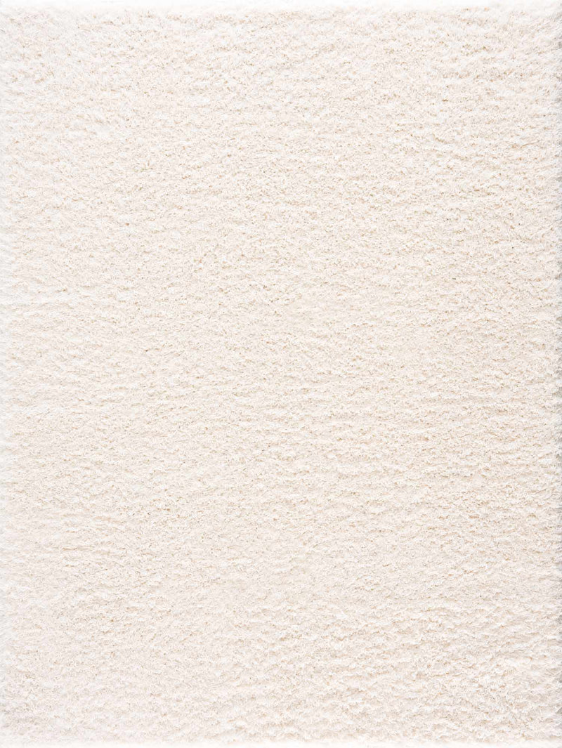 Faina Solid Cream Shag Washable Area Rug - Clearance