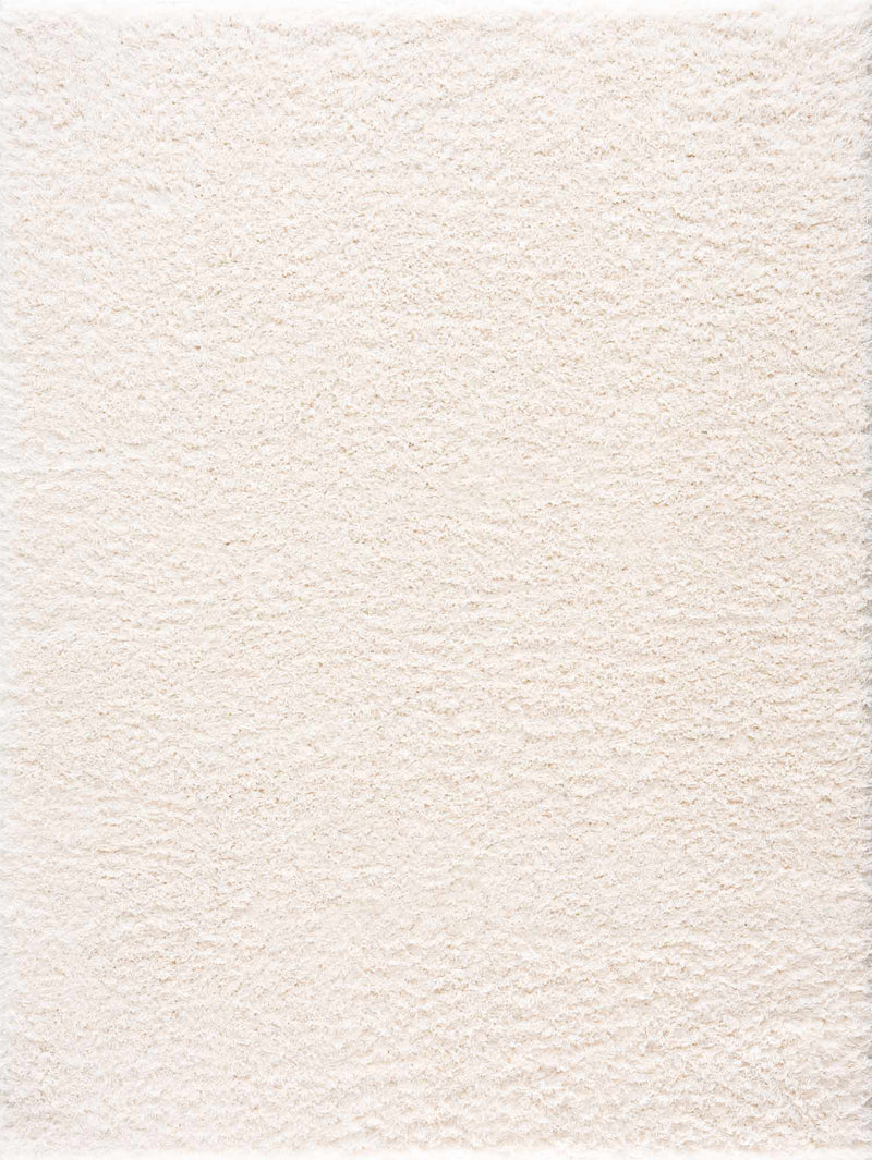 Faina Solid Cream Shag Rug Washable