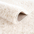Faina Solid Cream Shag Washable Area Rug - Clearance