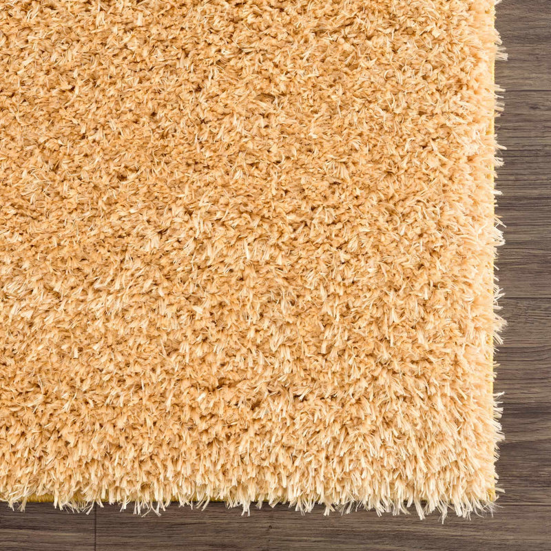 Faina Solid Gold Shag Rug Washable