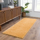 Faina Solid Gold Shag Washable Area Rug - Clearance