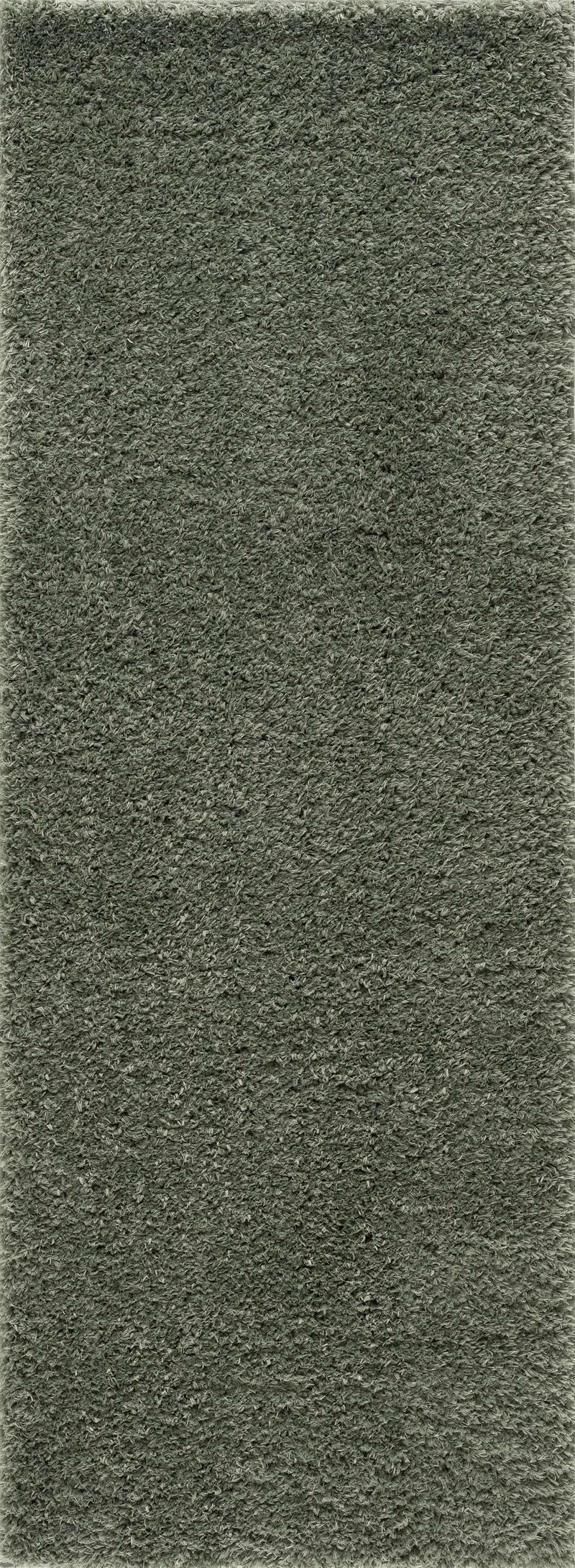 Faina Solid Green Shag Rug Washable