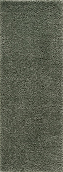 Faina Solid Green Shag Washable Area Rug - Clearance