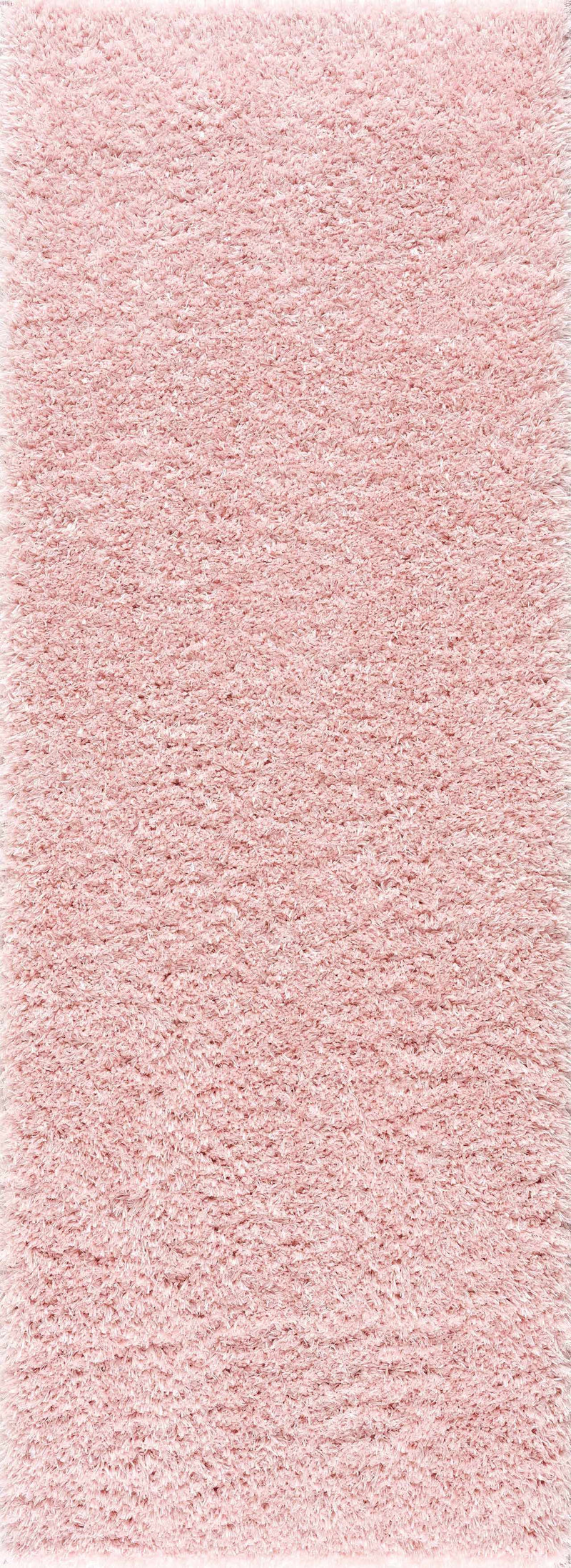 Faina Solid Pink Shag Rug Washable